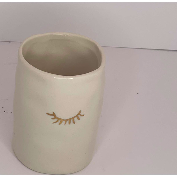 2 Rae Dunn Eyelash Makeup Brush Cup Holder Vase Artisan Collection By Magenta 4' - Picture 1 of 2